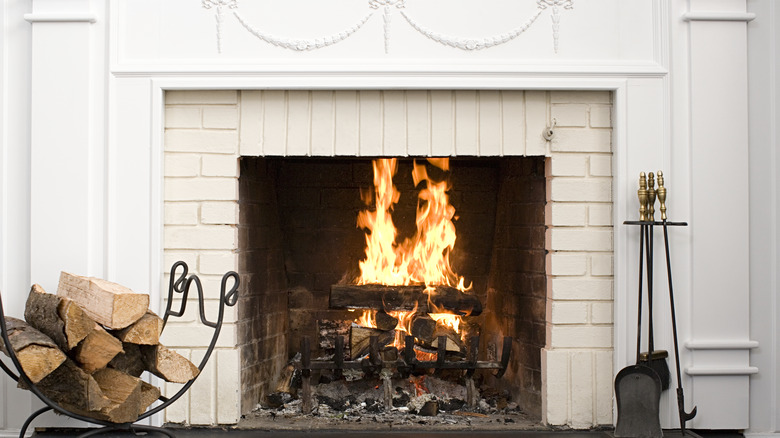 wood-burning fireplace