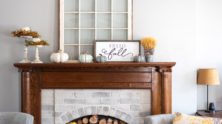 fireplace mantel