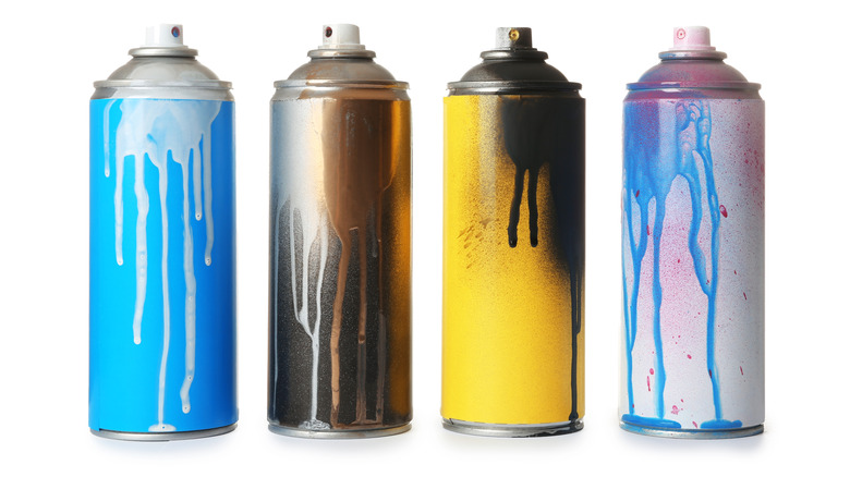 Spray cans of paint 