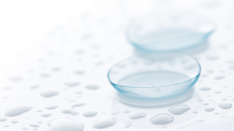 contact lenses with water drops