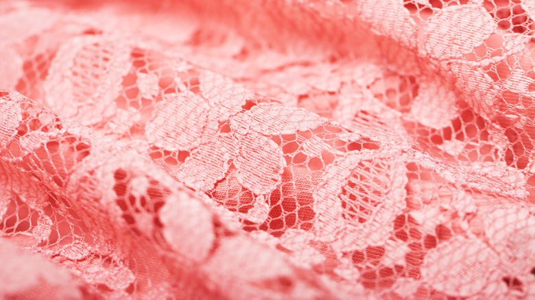 pink lacy material