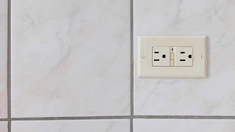 Electrical outlet in bathroom