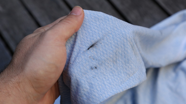 cloth with grease stain