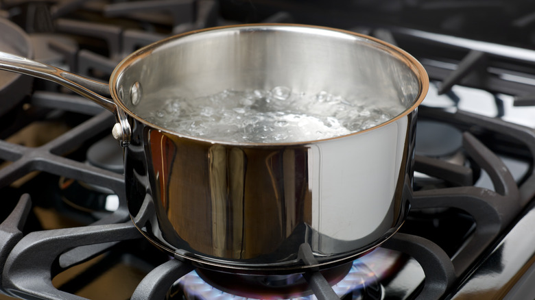 water boiling in stove