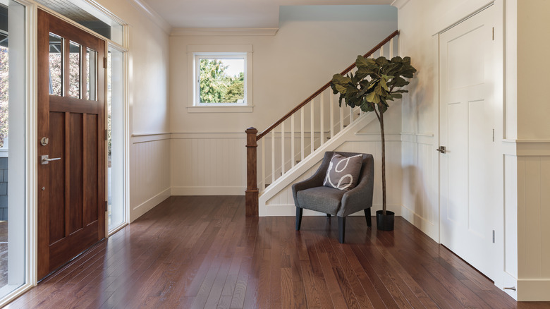 hardwood floors in entryway