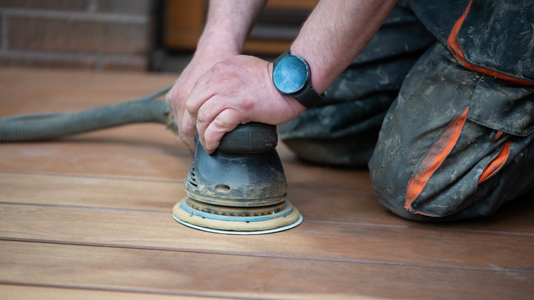 sanding hardwood floors