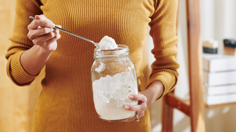 person with baking soda