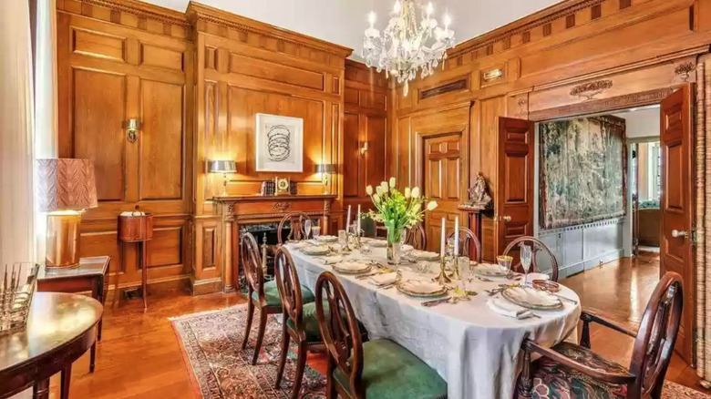 Wood dining room