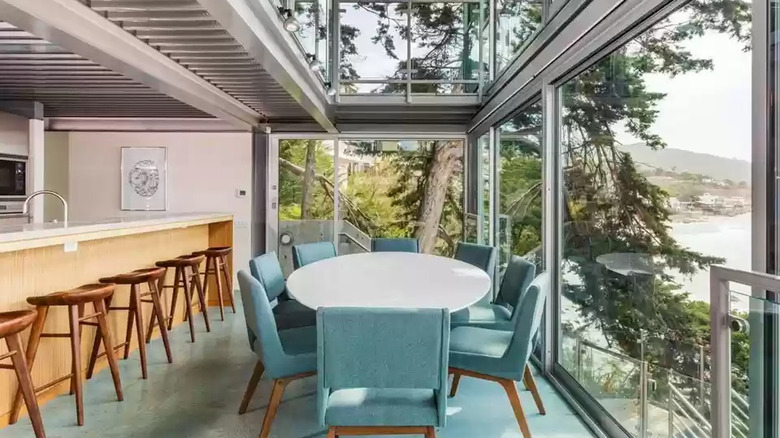 Kitchen of Malibu glass home