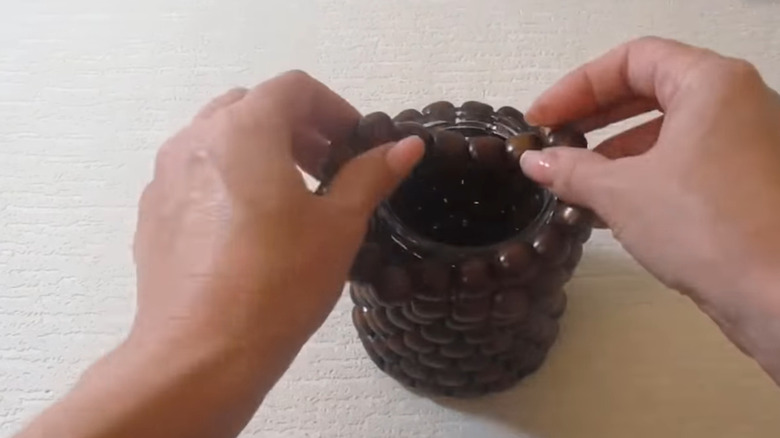 beaded jar