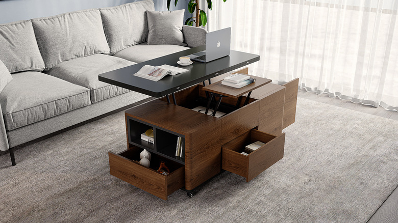 hernest coffee table as desk