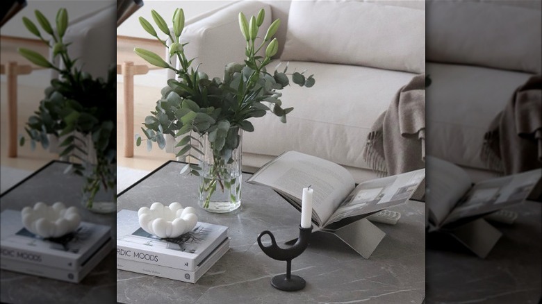 Coffee table display with books