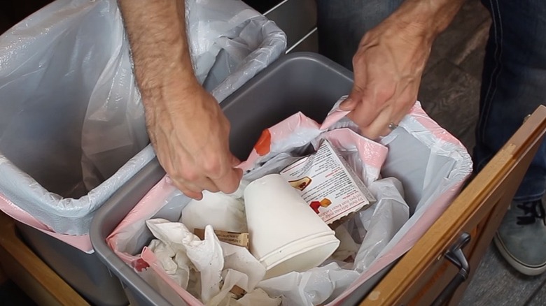 This Command Hook Hack Is Perfect For A Trash Bag That Slips Into The Can
