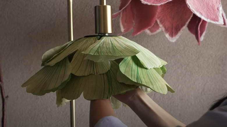 hanging paper flower lamp