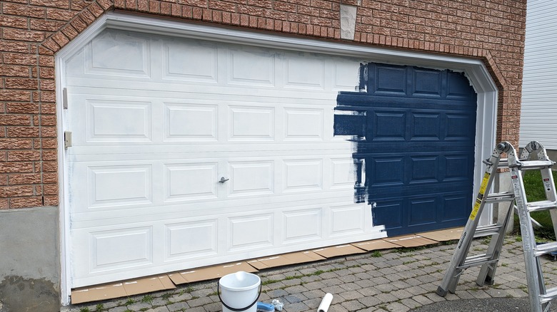 Painting garage door white