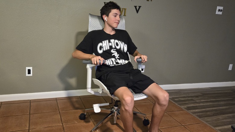 Boy sitting on Sihoo Doro chair