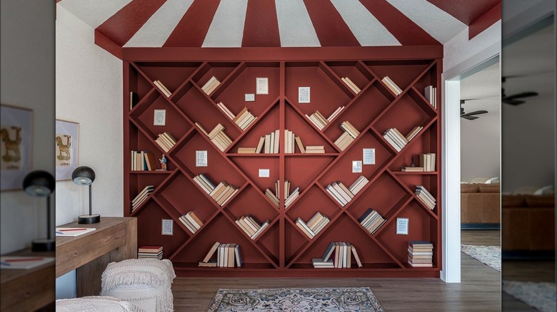 Custom bookshelf in a playroom