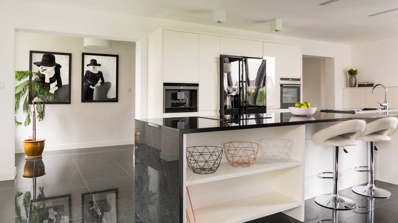 bookcase in kitchen island