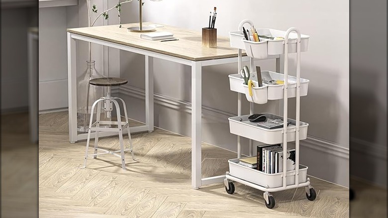 Desk and storage cart