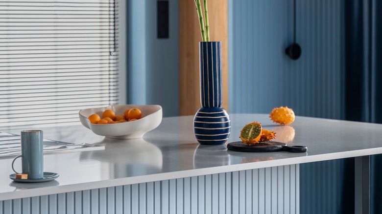 Blue kitchen interior