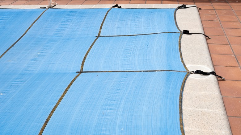 Pool cover on pool