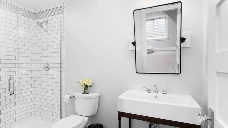 all-white bathroom