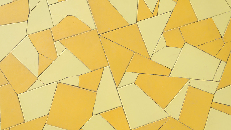 yellow mosaic tiles