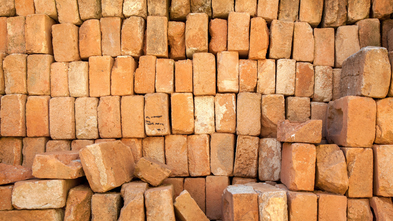 bricks lined up