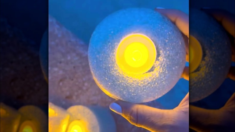 Flameless tea light pool noodle luminaries 