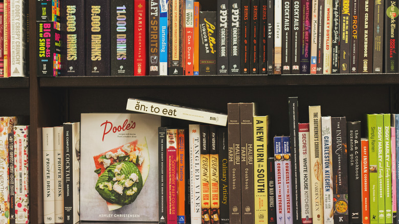 Recipe books bookshelf