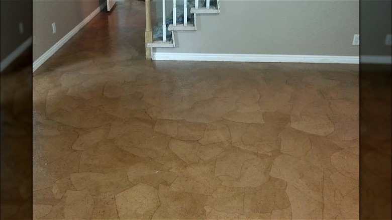 Brown kraft paper bag flooring