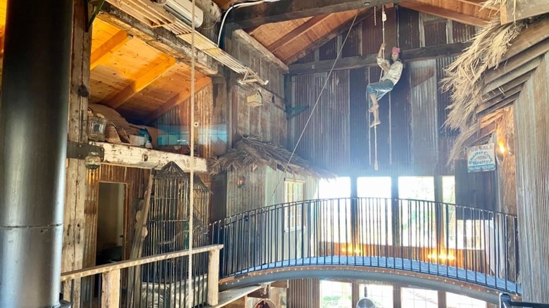 Rope swing inside house