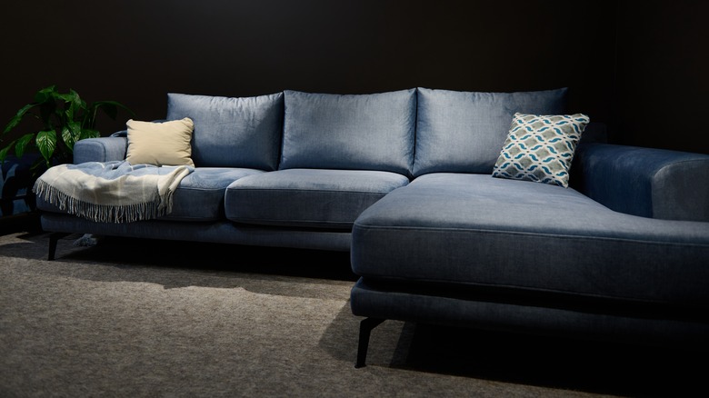 velour sectional