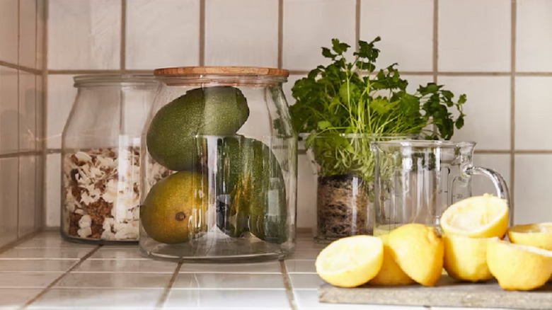 IKEA jars on counter