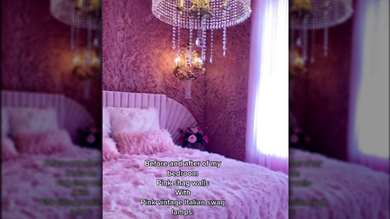 Pink shag bedroom
