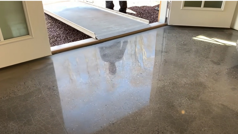 glossy polished concrete floor