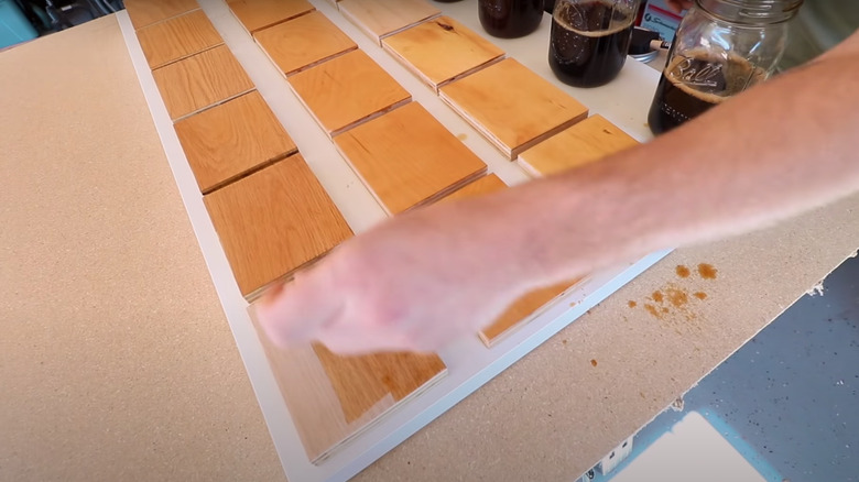 Staining wood with coffee