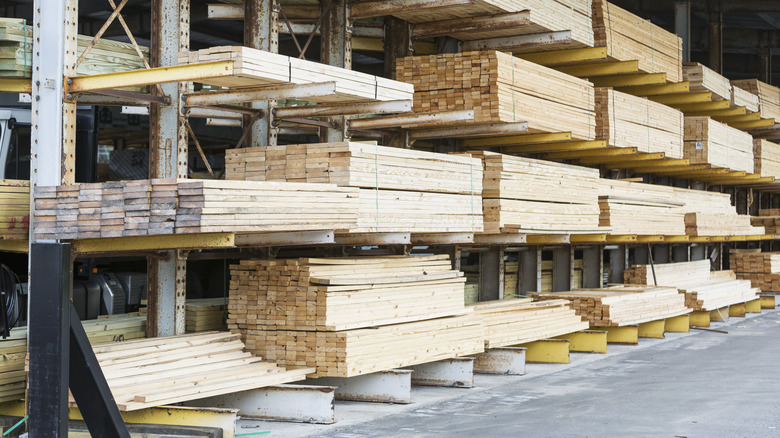 Lumber at a lumber yard