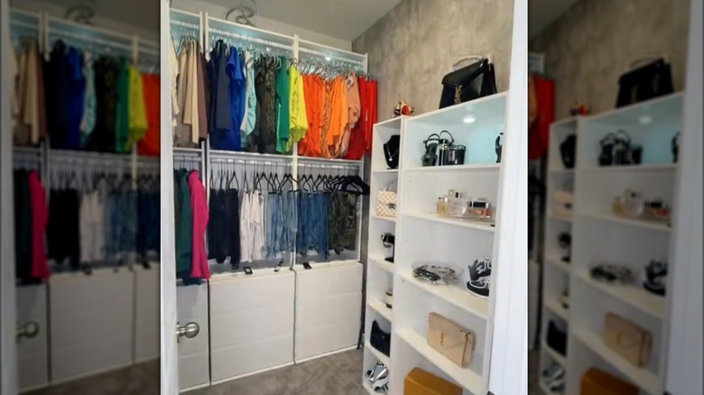 DIY closet made with Target bookshelves