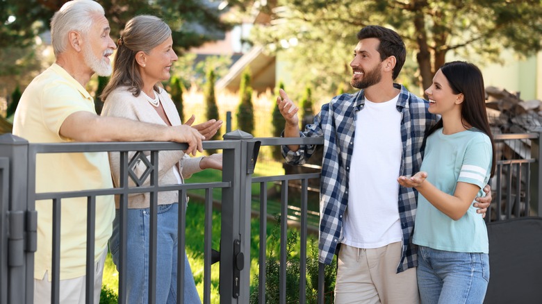 Neighbors talking with each other