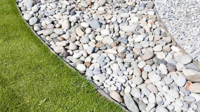 Grass and pebbles