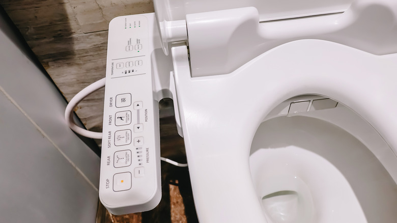 bidet toilet seat with remote attachment