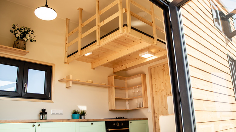 loft space above kitchen