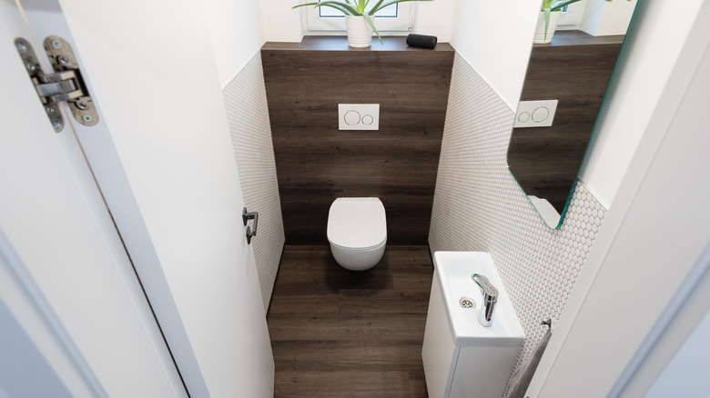 tiny bathroom with toilet