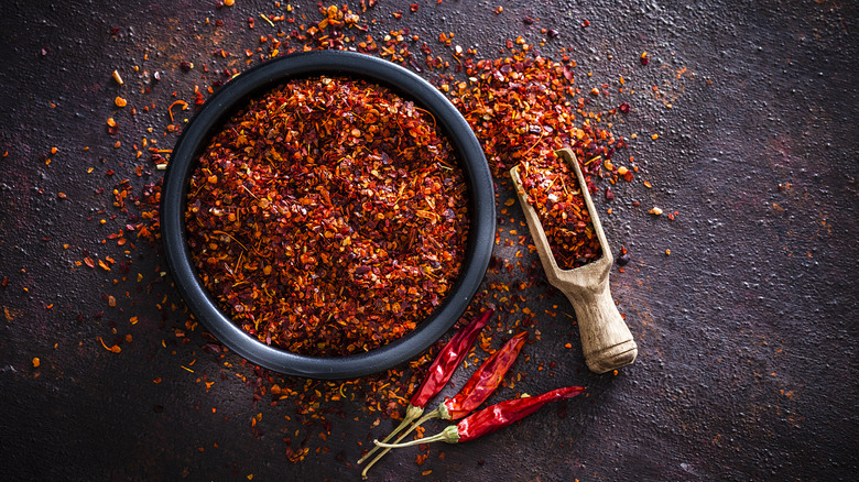 A bowl of cayenne pepper