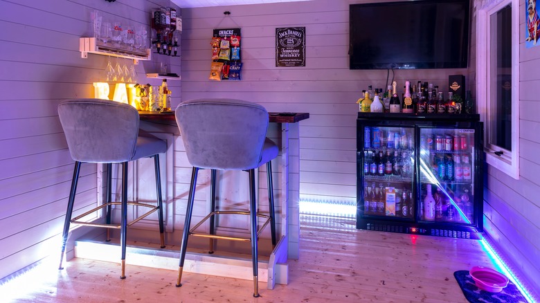 Interior of converted shed bar space