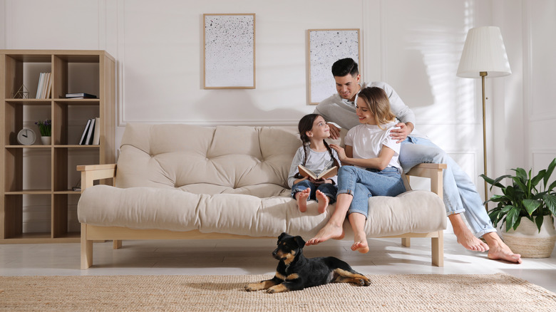 Living room couch and rug