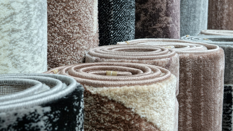 Rolled up carpet