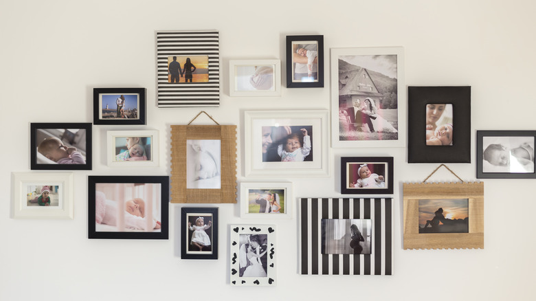 black, white, and wood frames