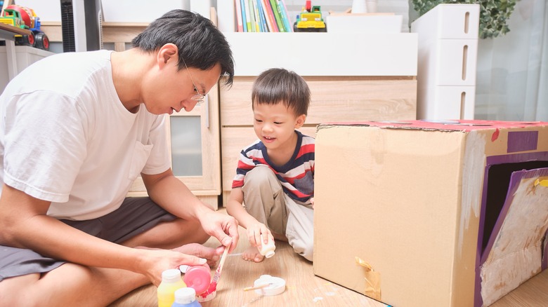 Father and son painting project